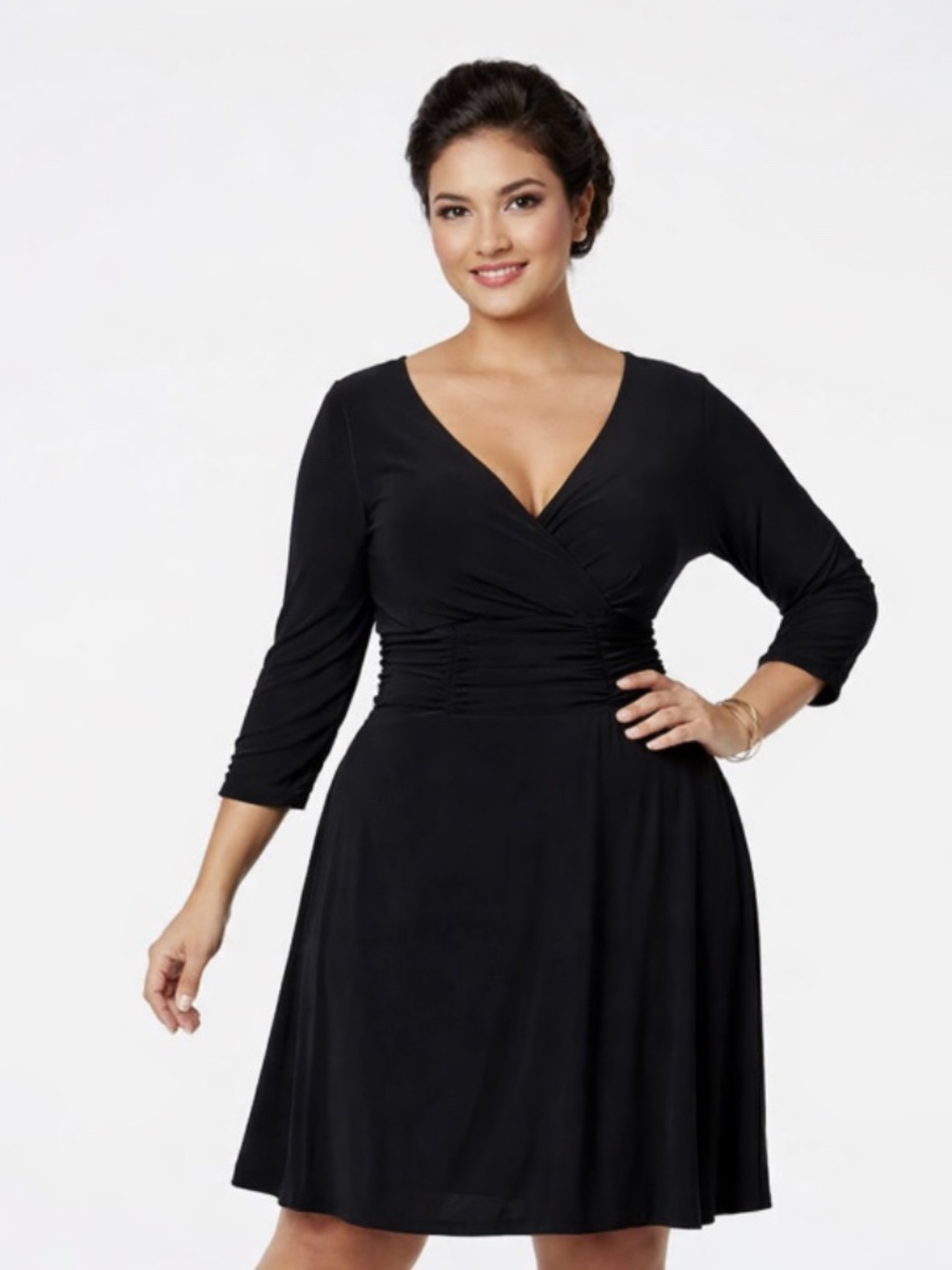 NY Collection Women's Ruched A-Line Dress Size 1X NWT